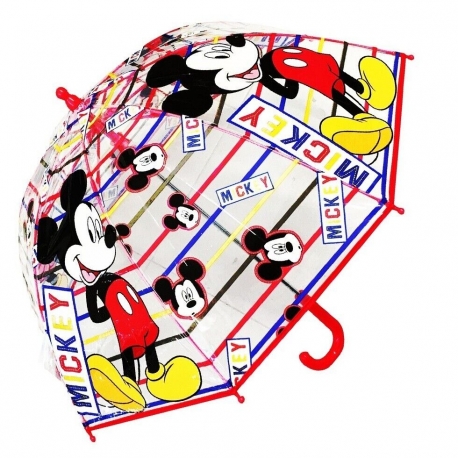 Disney Topolino Ombrello Trasparente Bambini Ombrellino a Copula Parapioggia