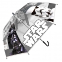 Disney Star Wars Grigio Ombrello Trasparente Bambini Ombrellino Parapioggia