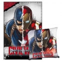 Avengers Coperta Plaid 100x150cm in Polar Fleece Blanket con Cuscino 38x38cm